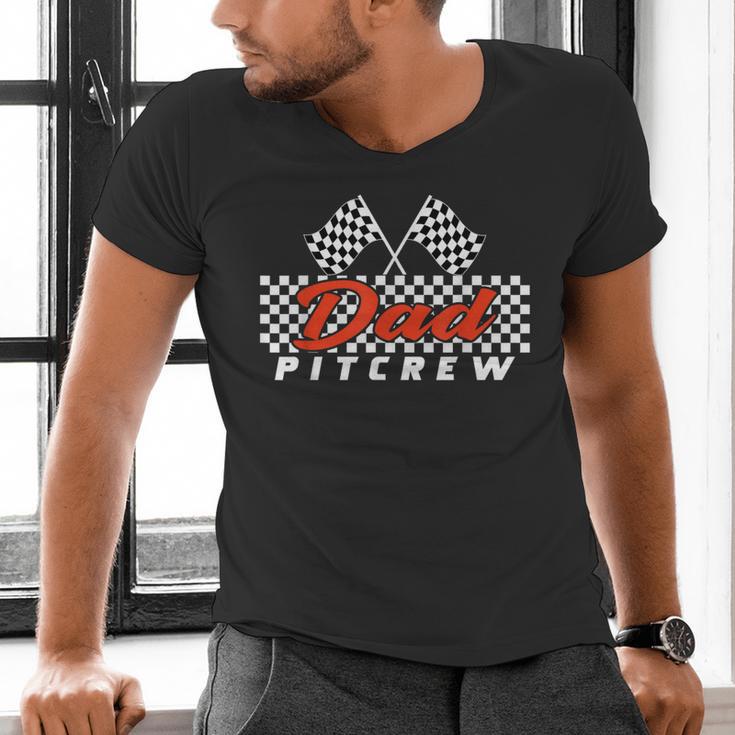Race Car Birthday Party Racing Family Dad Pit Crew Men's V-Neck T-Shirt