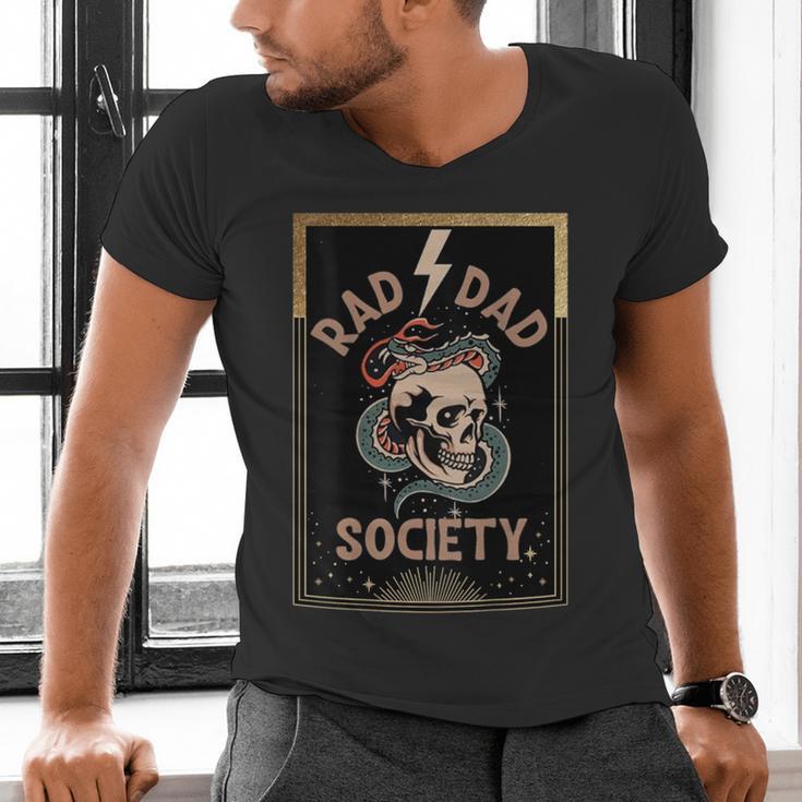 Rad Dad Society Cool Dad Club Dad Life Tee Fathers Day Men's V-Neck T-Shirt