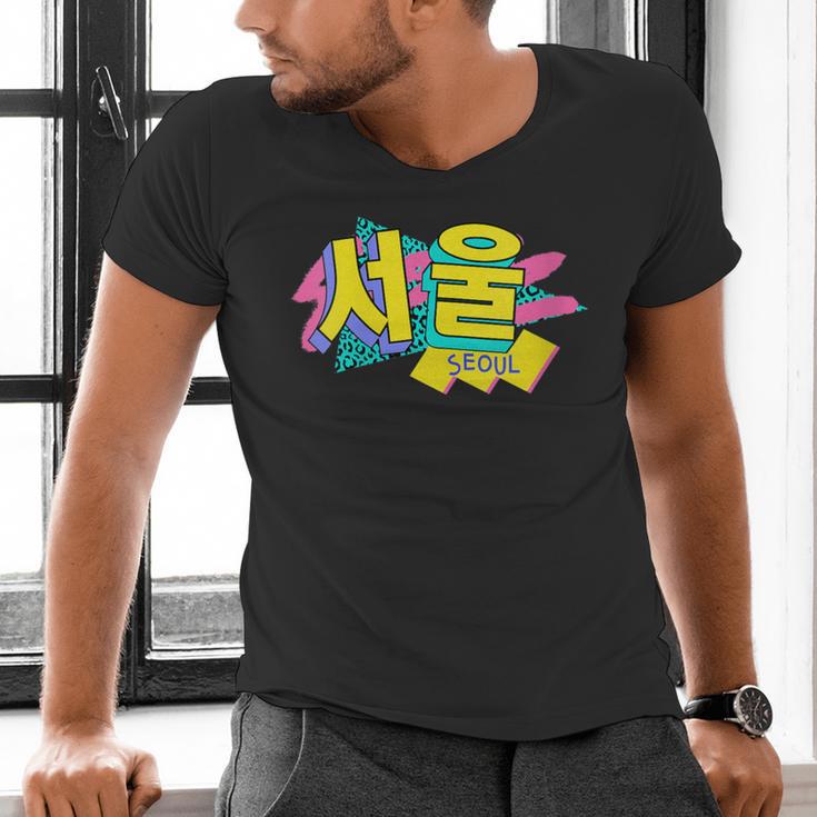 Rad Retro Seoul 90s Style Vintage South Korea 90s Nostalgia Men's V-Neck T-Shirt Rad Retro Seoul 90s Style Vintage South Korea 90s Nostalgia Men's V-Neck T-Shirt