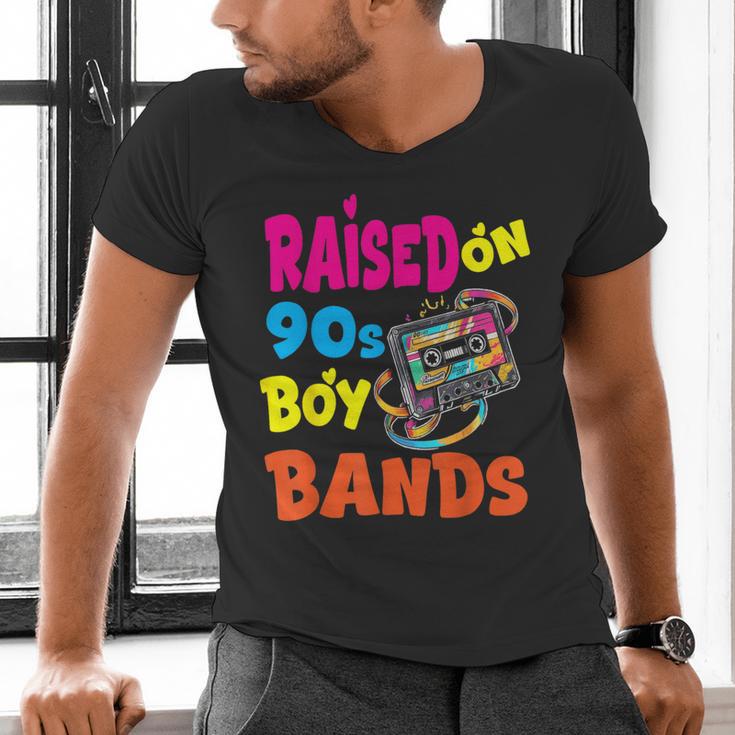 Raised On 90s Boy Bands Nostalgia Love Women Men Men's V-Neck T-Shirt