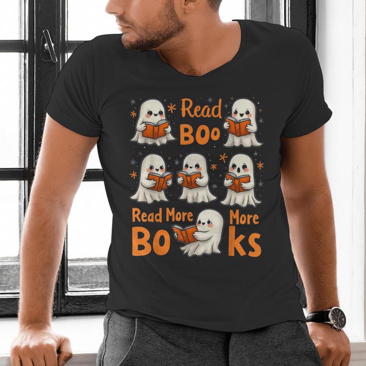 Read Boo KS Read More Bo KS Cute Ghost Reading Book Men's V-Neck T-Shirt