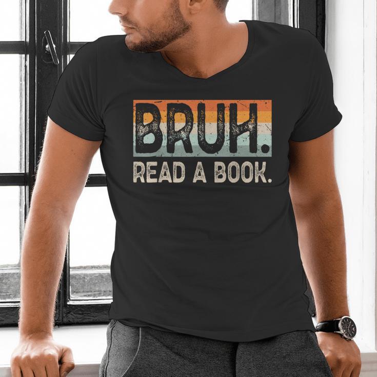 Read A Book Bruh Cool Ela English Teacher Reading Literature Men's V-Neck T-Shirt