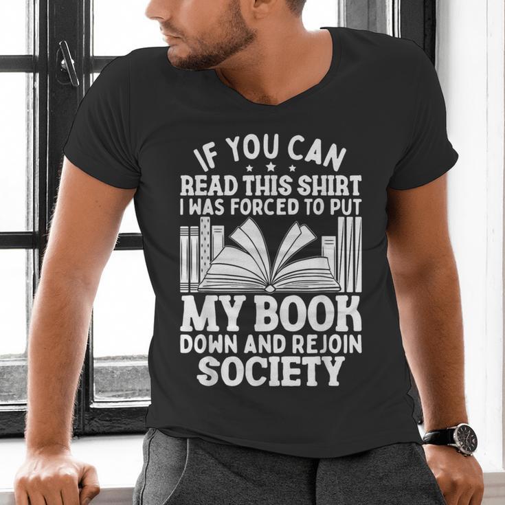 If You Can Read This For Book Lovers Reading Men's V-Neck T-Shirt