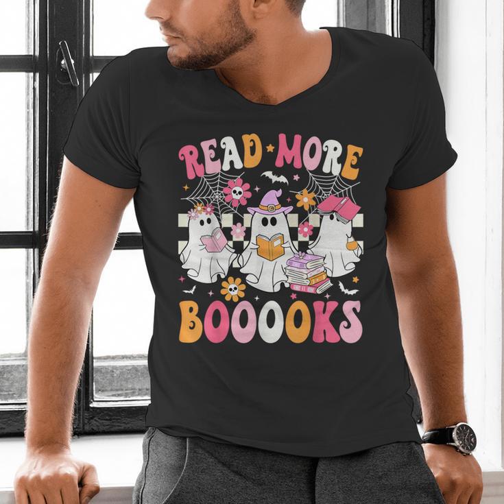 Read More Books Ghosts Reading Book Teacher Halloween Men's V-Neck T-Shirt Read More Books Ghosts Reading Book Teacher Halloween Men's V-Neck T-Shirt