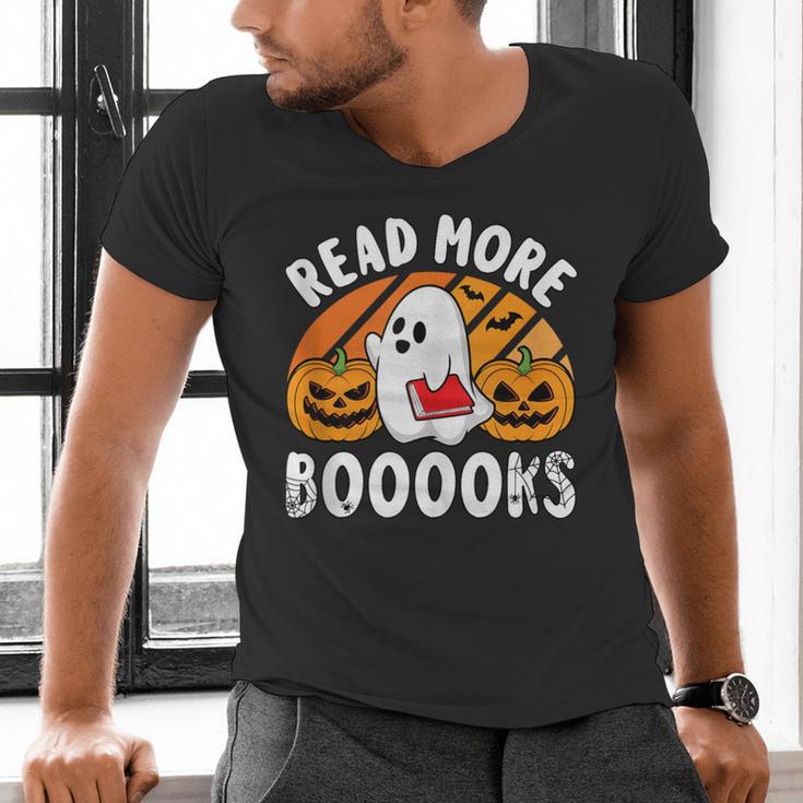 Read More Books Teacher Halloween Men Women Men's V-Neck T-Shirt