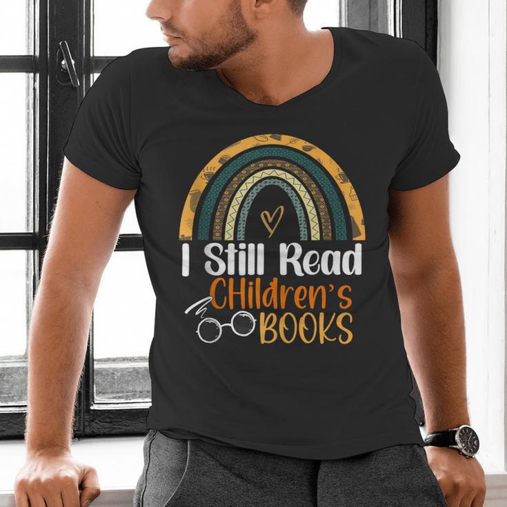 I Still Read Children's Books Rainbow Men's V-Neck T-Shirt