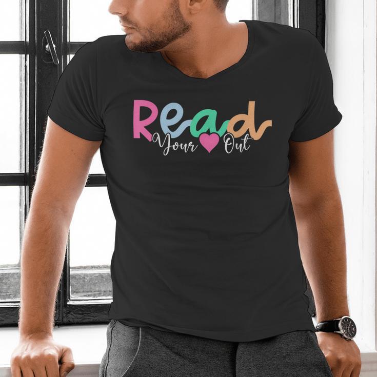 Read Your Heart Out Reading Librarian Book Across America Men's V-Neck T-Shirt