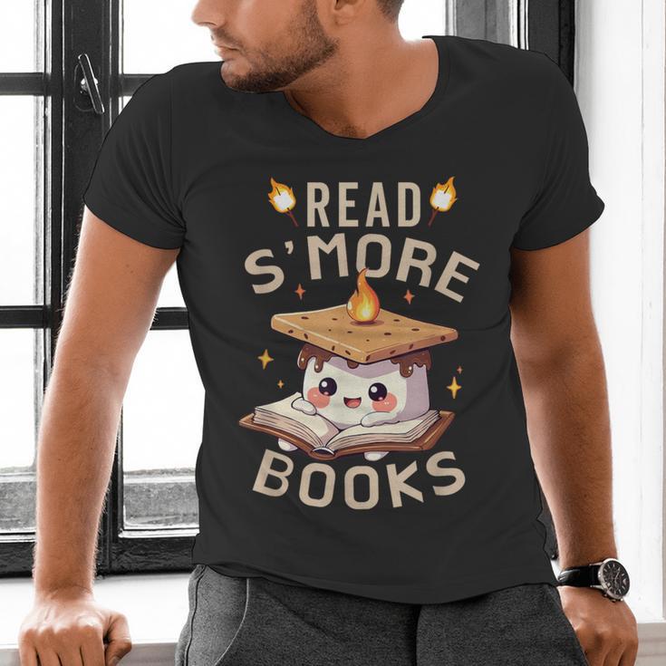 Read S'More Book Marshmallow Book Reading Lover Men's V-Neck T-Shirt