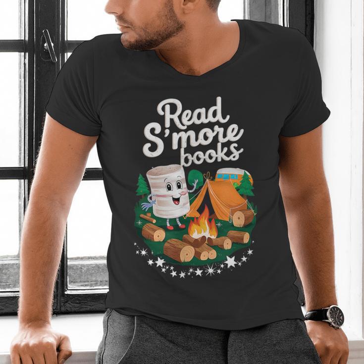 Read S'More Books Around Campfire National Book Week Men's V-Neck T-Shirt Read S'More Books Around Campfire National Book Week Men's V-Neck T-Shirt