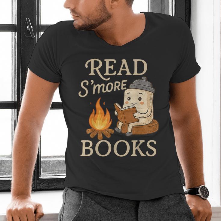 Read S'More Books Campfire Reading Book Lovers Camper Men's V-Neck T-Shirt Read S'More Books Campfire Reading Book Lovers Camper Men's V-Neck T-Shirt