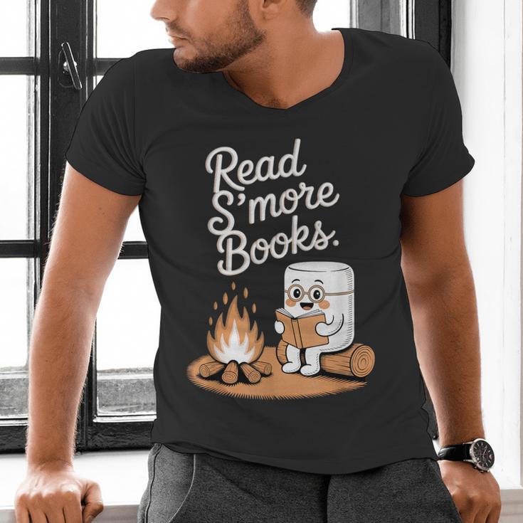 Read S'More Books Camping Outdoors Reading Campfire Smores Men's V-Neck T-Shirt