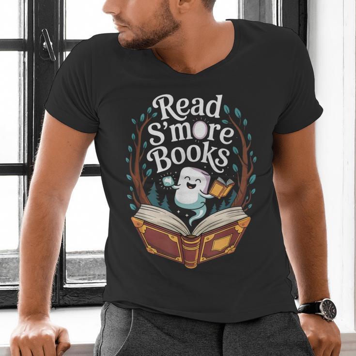 Read S'More Books Camping Outdoors Travel Campfire Men's V-Neck T-Shirt
