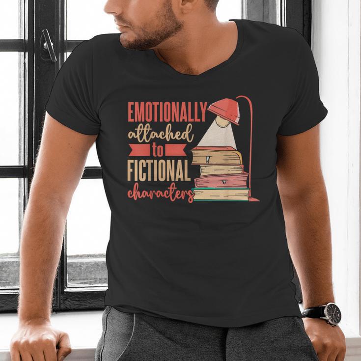 Reader Bookworm Fictional Character Reading Introvert Men's V-Neck T-Shirt Reader Bookworm Fictional Character Reading Introvert Men's V-Neck T-Shirt