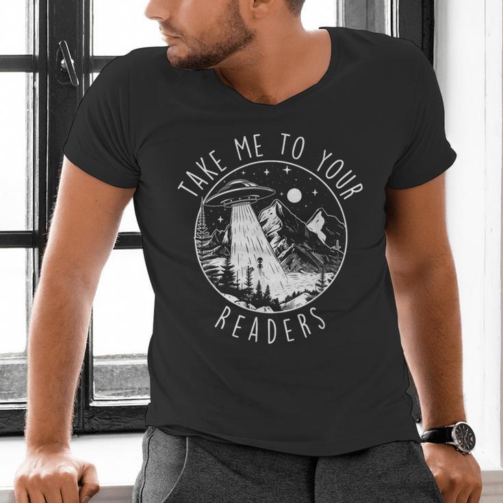 Take Me To Your Readers Book Lover Reading Bookworm Men's V-Neck T-Shirt