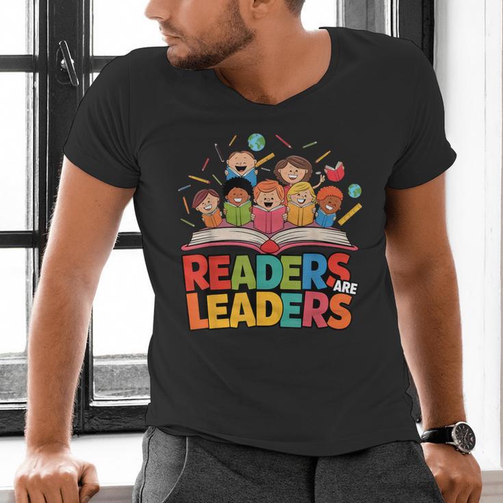 Readers Are Leaders Motivational Reading Book Quote Men's V-Neck T-Shirt