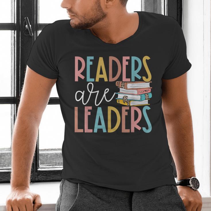 Readers Are Leaders Reading Book Lovers Teacher Women Kids Men's V-Neck T-Shirt Readers Are Leaders Reading Book Lovers Teacher Women Kids Men's V-Neck T-Shirt