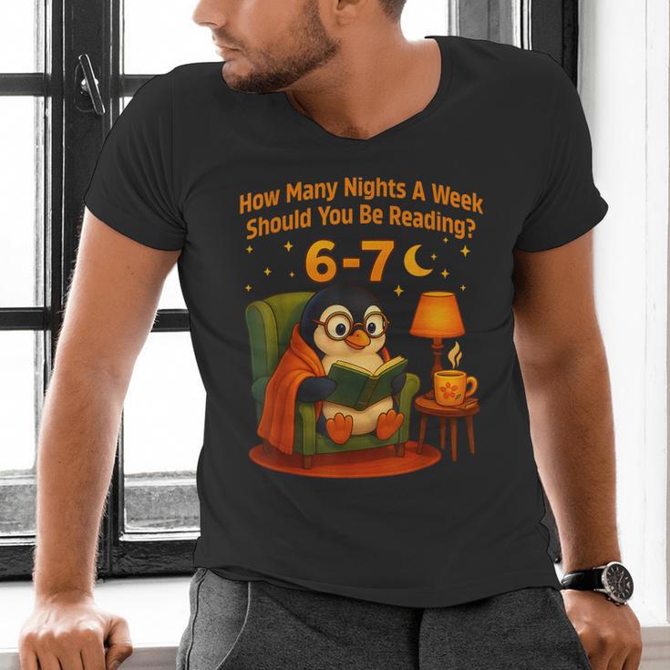 Reading 6 7 Six Seven Meme English Teacher Book Lover Men's V-Neck T-Shirt
