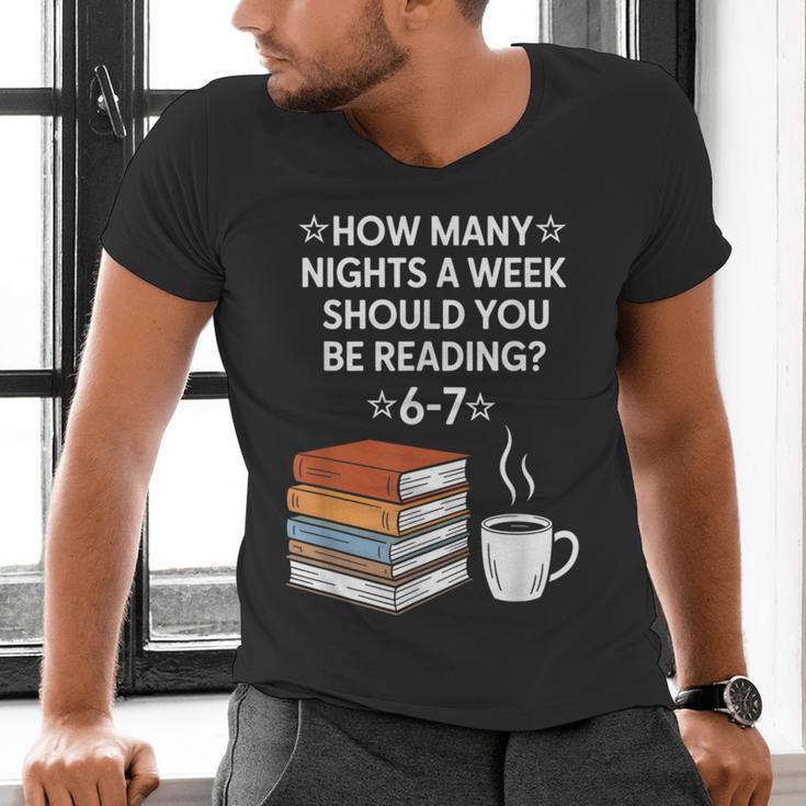 Reading 6-7 Six Seven Meme English Teacher Book Lover Men's V-Neck T-Shirt