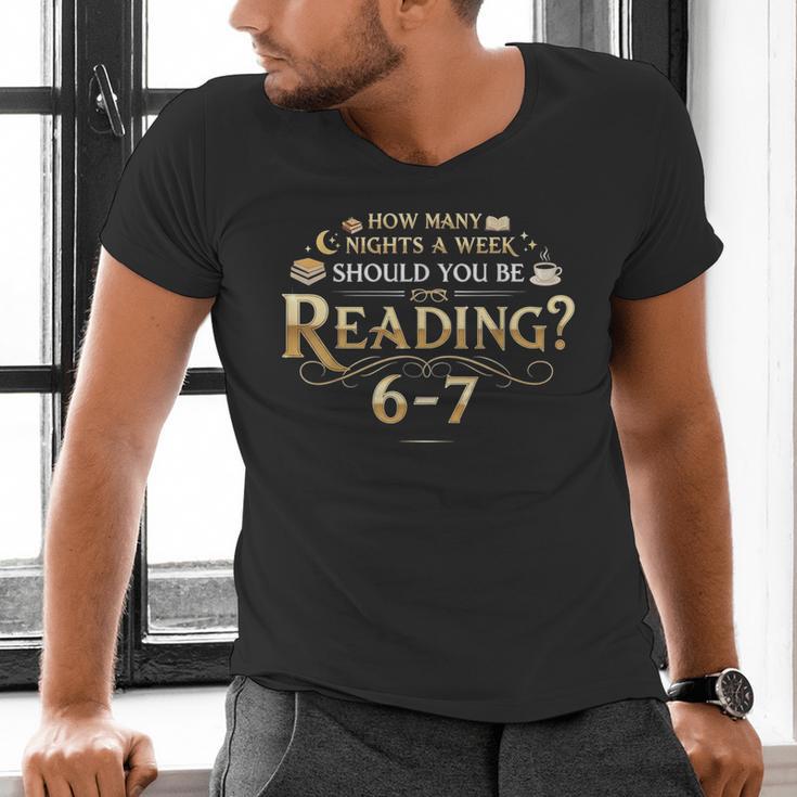 Reading 6–7 Teacher Librarian English Book Lover Quote Men's V-Neck T-Shirt