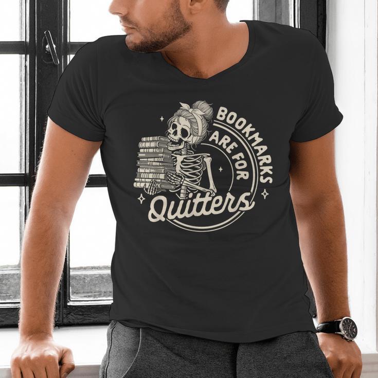 Reading Book Bookish Book Club Bookmarks Are For Quitters Men's V-Neck T-Shirt Reading Book Bookish Book Club Bookmarks Are For Quitters Men's V-Neck T-Shirt