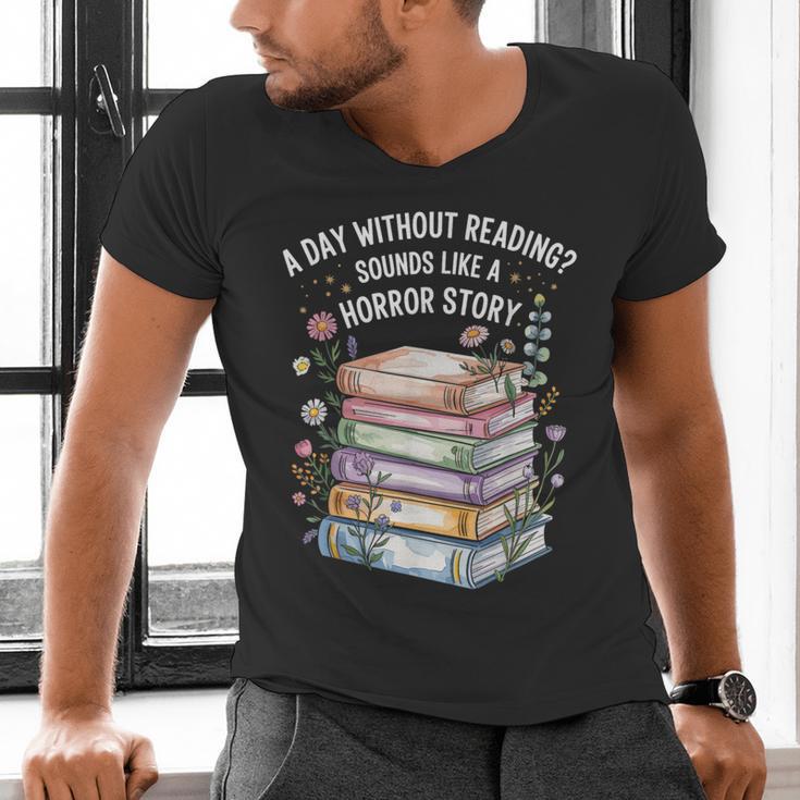 Reading Book Lover Humor For Readers And Bookworms Men's V-Neck T-Shirt Reading Book Lover Humor For Readers And Bookworms Men's V-Neck T-Shirt