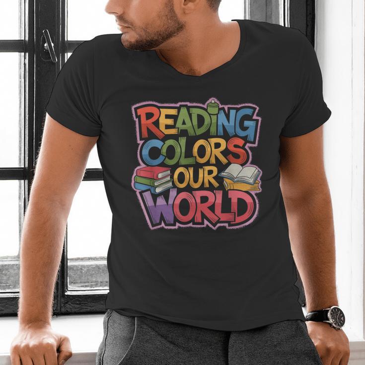 Reading Colors Our World Books Lover Men's V-Neck T-Shirt