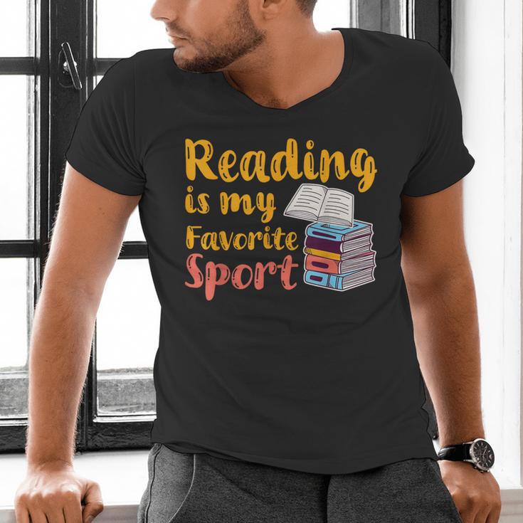 Reading Is My Favorite Sport Book Lovers Men's V-Neck T-Shirt