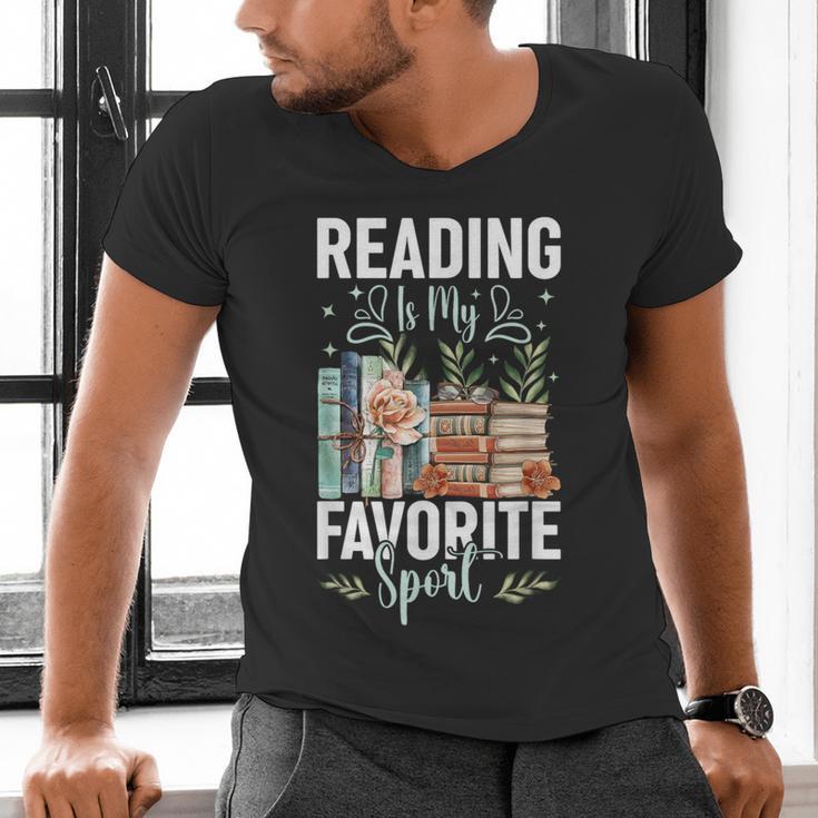 Reading Is My Favorite Sport Bookworm Men's V-Neck T-Shirt