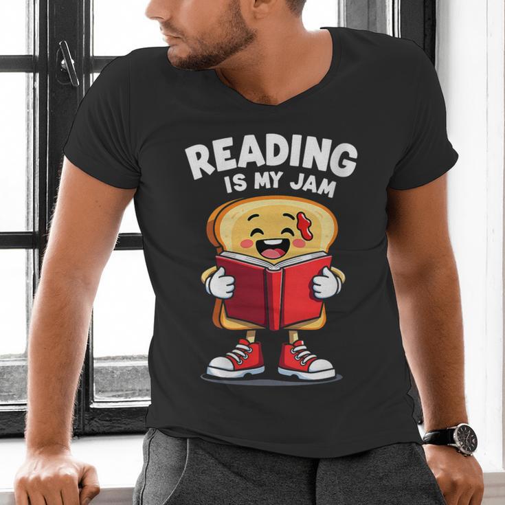 Reading Is My Jam I Love To Read Books Men's V-Neck T-Shirt Reading Is My Jam I Love To Read Books Men's V-Neck T-Shirt