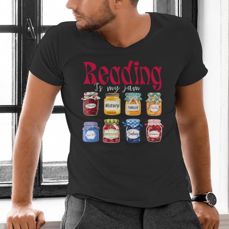 Reading Is My Jam Teacher Student Book Lovers Men's V-Neck T-Shirt
