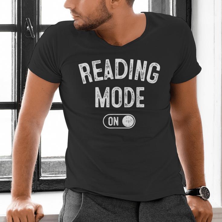 Reading Mode On Book Lover Librarian Teacher Men's V-Neck T-Shirt