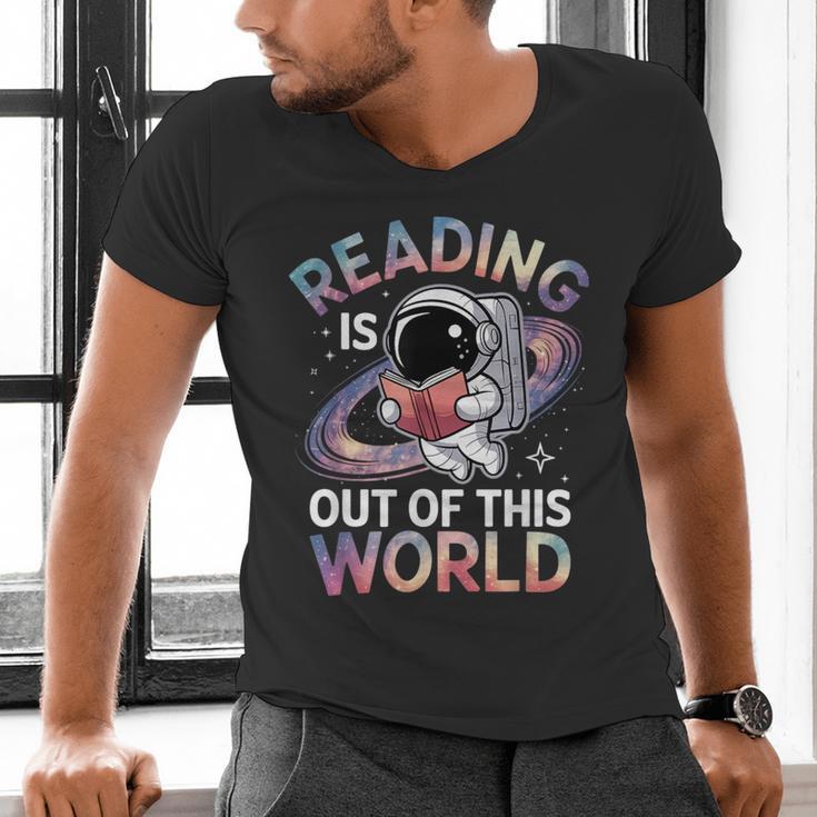 Reading Is Out Of This World Space Book Lover Men's V-Neck T-Shirt