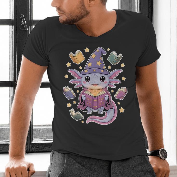 ReadsALOTL Cute Axolotl Book Lover Men's V-Neck T-Shirt