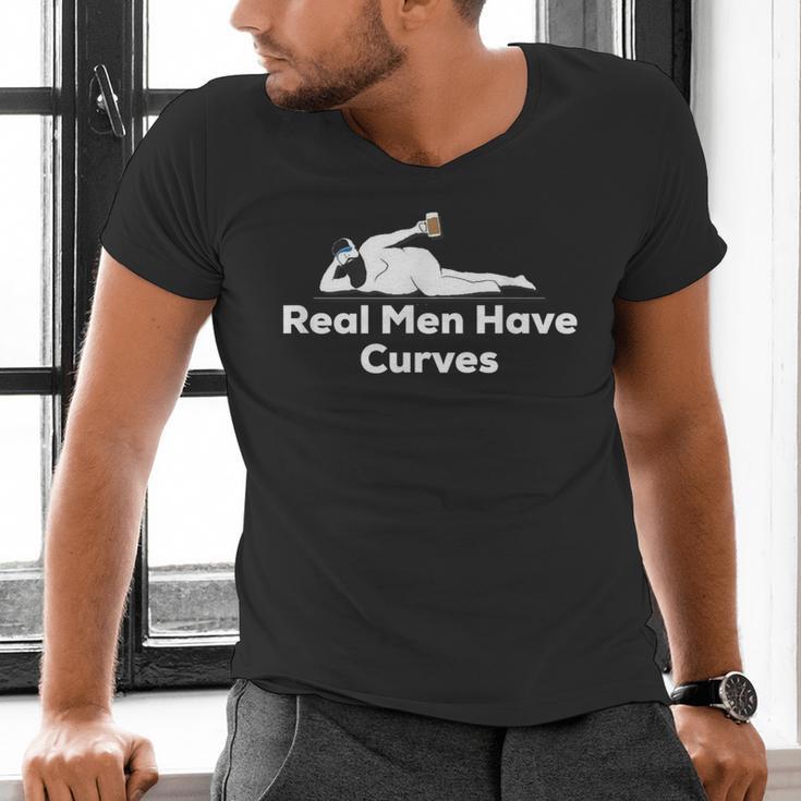 Real Men Have Curves Dad Body Men's V-Neck T-Shirt
