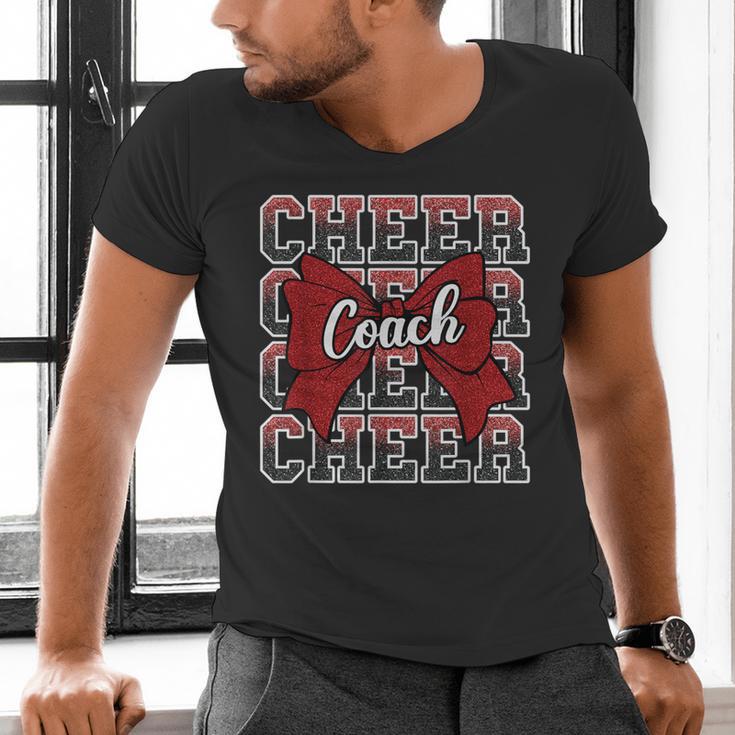 Red Sport Loud Proud Cheer Coach Dad Father's Day Men's V-Neck T-Shirt