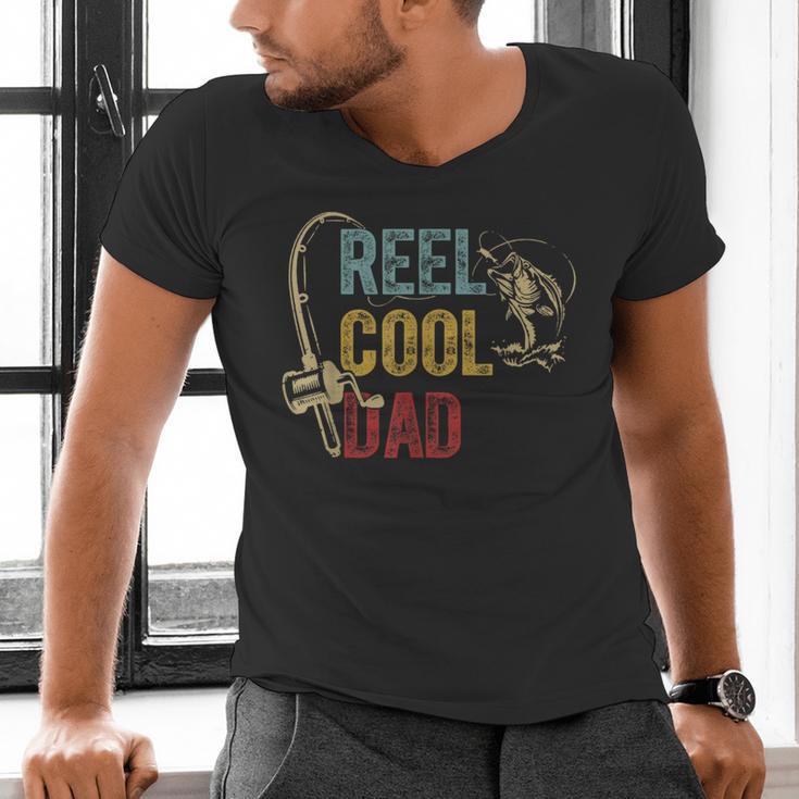 Reel Cool Dad Fishing Shirt Father's Day Fisherman Men's V-Neck T-Shirt