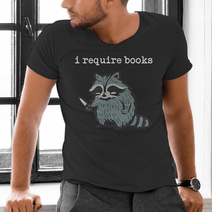 i Require Books Raccoon Men's V-Neck T-Shirt