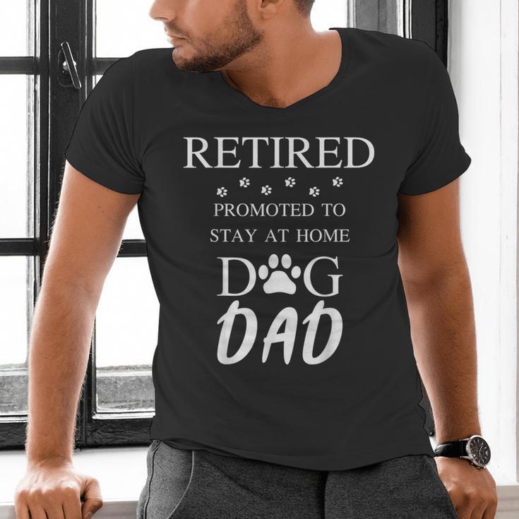 Retired Promoted To Stay At Home Dog Dad Men's V-Neck T-Shirt