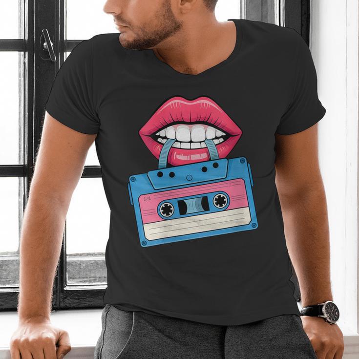 Retro 80s And 90s Cassette Perfect For Nostalgia Men's V-Neck T-Shirt