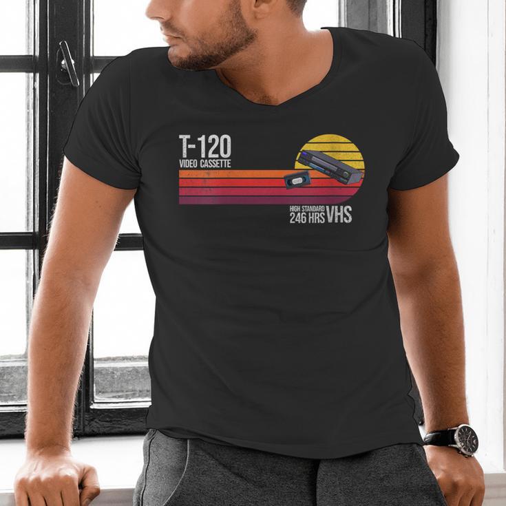 Retro 80's 90's Music Nostalgia Video Cassette Tape VHS Men's V-Neck T-Shirt Retro 80's 90's Music Nostalgia Video Cassette Tape VHS Men's V-Neck T-Shirt