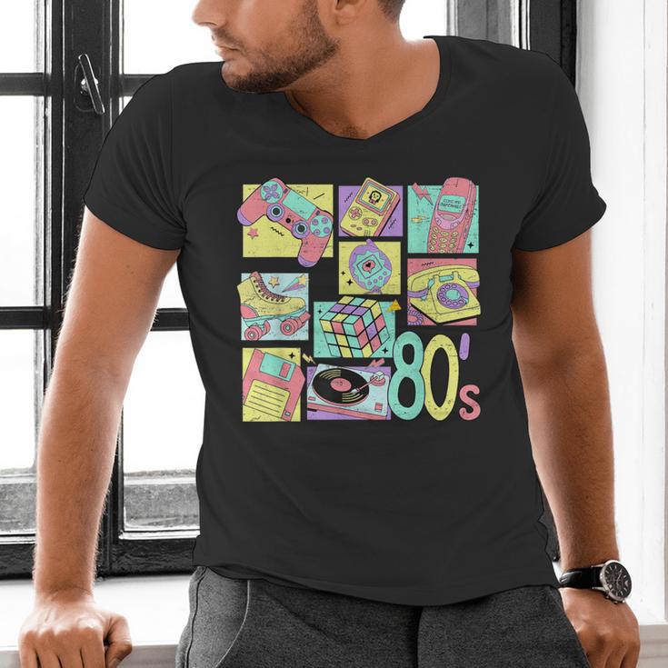 Retro 80s Nostalgia 1980s Throwback Party Costume Men's V-Neck T-Shirt Retro 80s Nostalgia 1980s Throwback Party Costume Men's V-Neck T-Shirt