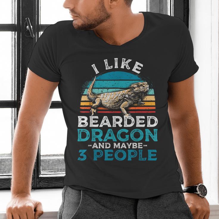 Retro Bearded Dragon Introvert For Lizard Lovers Men's V-Neck T-Shirt Retro Bearded Dragon Introvert For Lizard Lovers Men's V-Neck T-Shirt