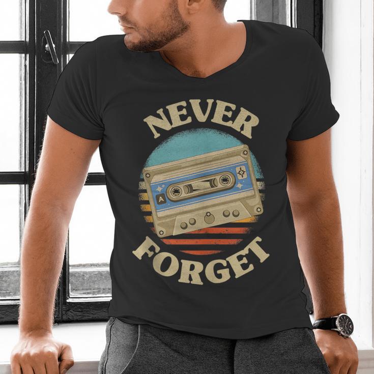 Retro Cassette Never Forget Nostalgia Vintage Men's V-Neck T-Shirt Retro Cassette Never Forget Nostalgia Vintage Men's V-Neck T-Shirt