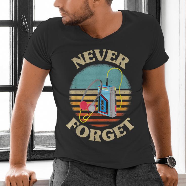 Retro Cassette Player Never Forget Nostalgia Vintage Men's V-Neck T-Shirt