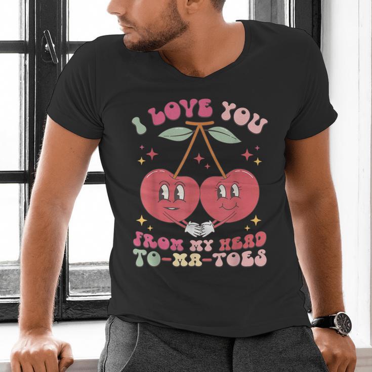 Retro Cherry Love 90s Nostalgia Men's V-Neck T-Shirt