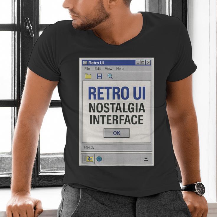 Retro Computer Dialog Box 90s Desktop Interface Nostalgia Men's V-Neck T-Shirt