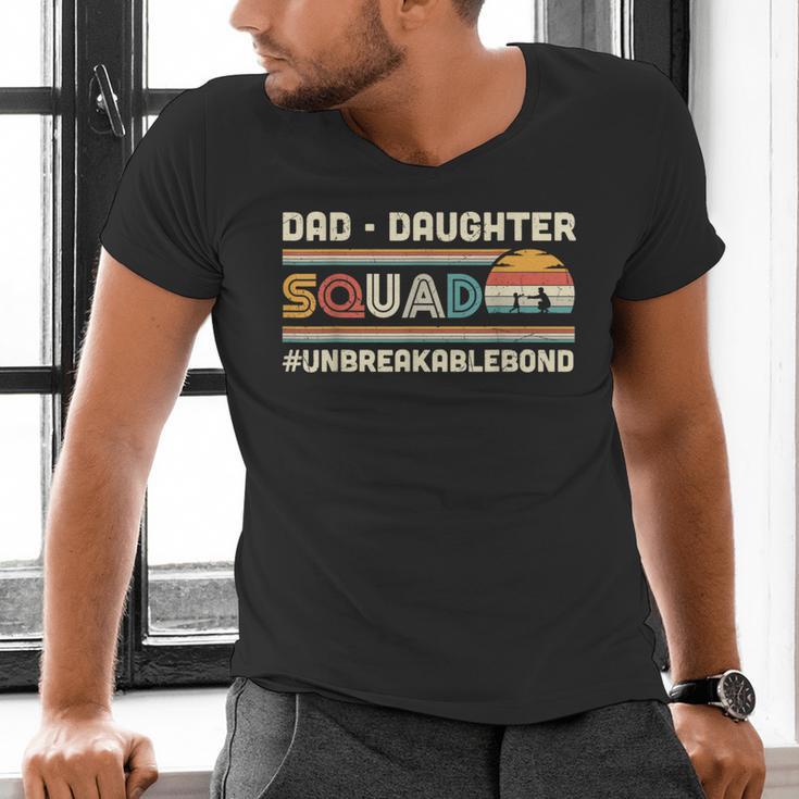 Retro Dad Daughter Squad Unbreakable Bond Father Daughter Men's V-Neck T-Shirt Retro Dad Daughter Squad Unbreakable Bond Father Daughter Men's V-Neck T-Shirt