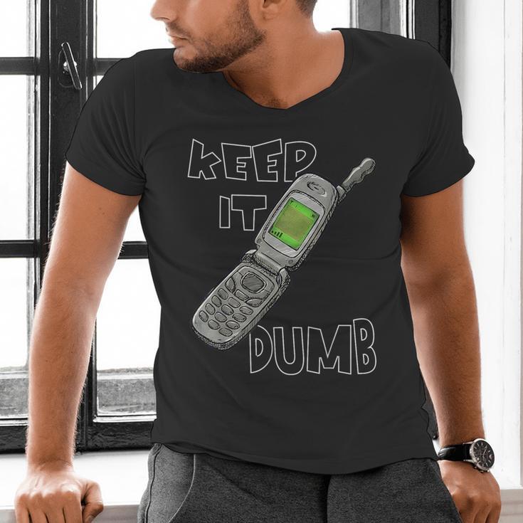 Retro Dumb Flip Phone Vintage 90s Y2K Tech Nostalgia Men's V-Neck T-Shirt