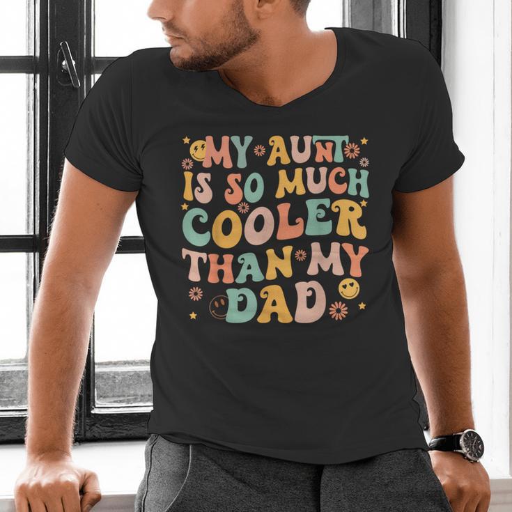 Retro Groovy My Aunt Is So Much Cooler Than My Dad Kid Niece Men's V-Neck T-Shirt