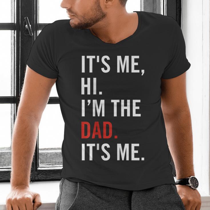 Retro It's Me Hi I'm The Dad It's Me For Dad Men's V-Neck T-Shirt